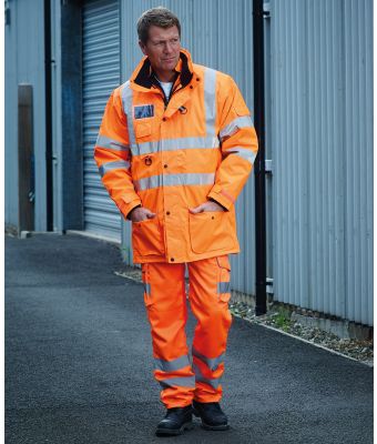 Hi-vis polycotton cargo trousers with kneepad pockets (HV018T/3M)