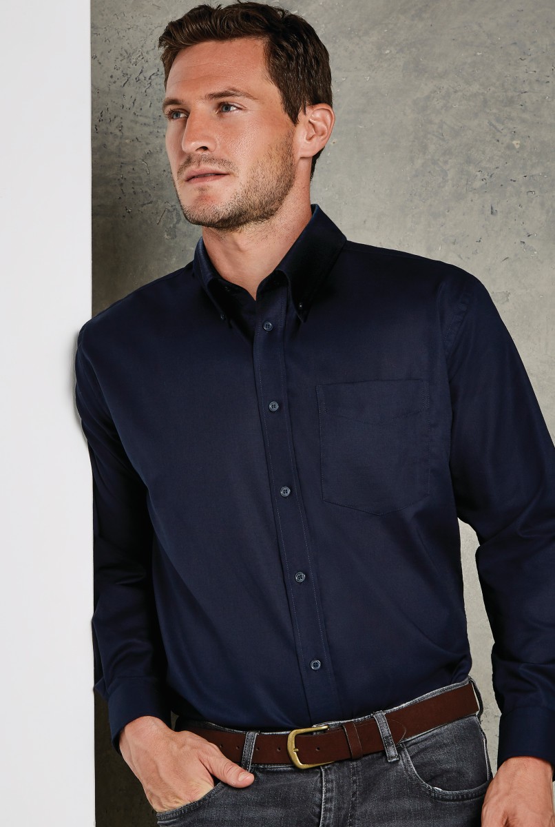Kustom Kit Men's Classic Fit Long Sleeve Workwear Oxford Shirt from